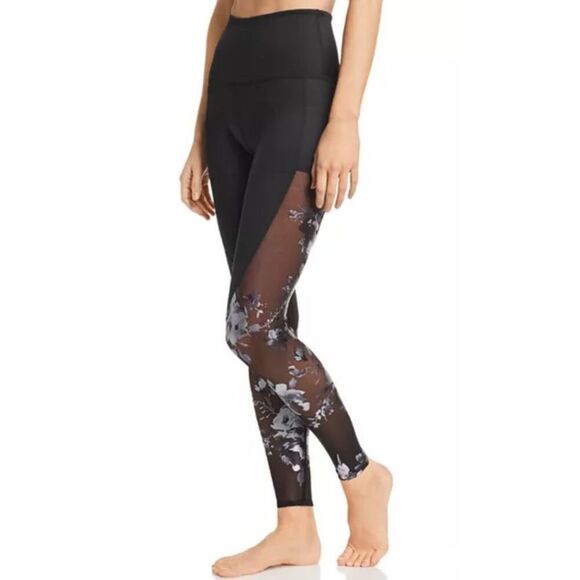 Beyond Yoga Extend Foil Floral Mesh-Inset Leggings - Picture 1 of 7